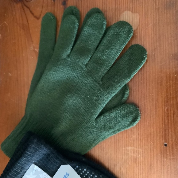 2 Pack of Men’s Gloves Thin Green Black Gripper Touchscreen Stretch OSFA Unisex - Picture 11 of 14